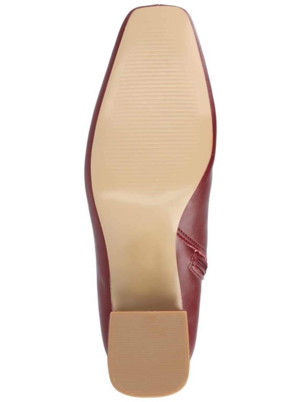 Journee Collection Square Toe Block Heel Ankle Booties - Burgundy Size 7.5 - Picture 3 of 5